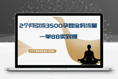 十万个富翁修炼宝典：2个月引流3500孕婴宝妈流量，一单88卖到爆